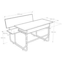 Ensemble de banc et de bureau d'école antique de conception moderne en Chine, cadre en métal, mobilier de classe confortable avec garantie de 15 ans