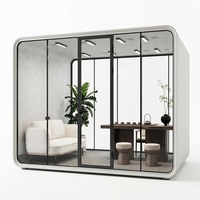 Cabine Acoustique Intelligente Moderne en Aluminium Insonorisée pour Bureau à Domicile, Idéale pour l'Étude en Extérieur, l'Intimité et les Appels Vidéo, Modulaire et Extensible