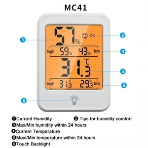 Mini LCD Dalam Ruangan Elektronik Kelembaban Meter Stasiun Cuaca Sensor Suhu Pengukur Rumah Digital Termometer Hygrometer