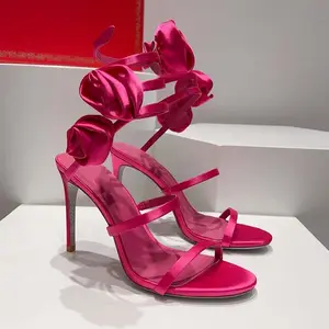 2024 новые роскошные женские туфли на высоком каблуке со шнуровкой и цветочным принтом