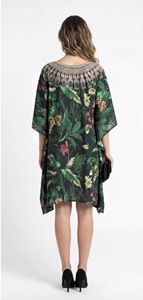 Robe longue tunique kaftan en viscose pour femme, style africain, coupe décontractée, poncho kimono, manches chauve-souris, finition soyeuse, tenue bohème pour la plage et les vacances - Product Image 3