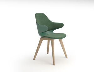 เก้าอี้สำนักงานสี่ขาทันสมัย เฟอร์นิเจอร์ไม้ราคาประหยัดสไตล์โบส พร้อมตกแต่งด้วยผ้ากำมะหยี่สำหรับห้องนั่งเล่น - Product Image 4