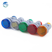 Indikator Tampilan Digital Mini LED LVBO Voltmeter Arus AD16-22D/Hz Pengukur Frekuensi AC220V Akurasi 2%