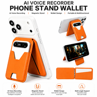 Support de téléphone magnétique MagSafe avec enregistreur vocal IA et porte-cartes pour PLAUD NOTE, avec béquille pliable, accessoire cadeau d'affaires