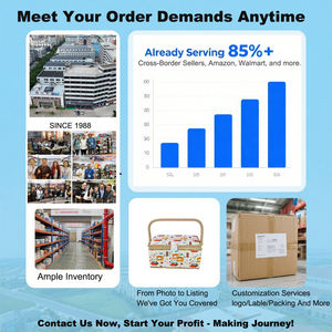 Grand panier à couture en tissu carré D&D avec double couvercle, boîte à couture tissée à la main, organisateur, boîte à travaux d'aiguille florale, cadeau de loisir, vente en gros - Product Image 6