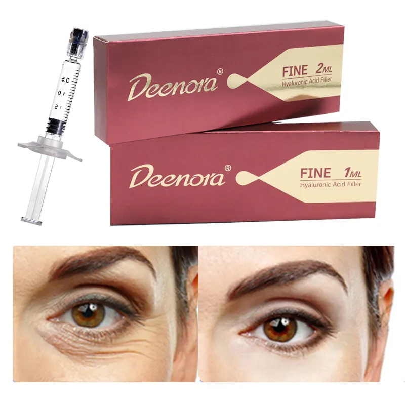 Hot Sale 1ml 2ml Cross Linked Wrinkle Beauty Anti-aging Lip Nose Facial Frown Lines Acid Hyaluronic Injection Dermal Filler