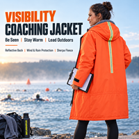 Veste de coaching de natation haute visibilité, robe de change imperméable surdimensionnée pour le triathlon, le surf et les clubs sportifs