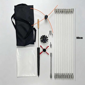 Kit de nettoyage de cheminée avec tiges de connexion flexibles, brosses en nylon et en acier, perches télescopiques et adaptateur pour perceuse pour foyer - Product Image 1