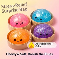 Jouet anti-stress transfrontalier en forme de chignon souriant, à poudre dorée, moelleux et à récupération lente - Best-seller de l'exportation