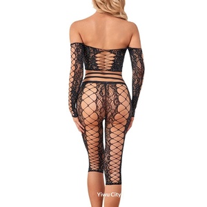 Sous-vêtements sexy en dentelle pour <span class=keywords><strong>femme</strong></span> <span class=keywords><strong>grande</strong></span> <span class=keywords><strong>taille</strong></span>, avec strass en nylon, ajourés, effet gainant, en tissu Dobby fin semi-transparent - Product Image 5