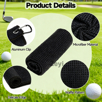 Custom Logo Golf Towels 16"X16" Durable Microfiber Waffle Pattern with Carabiner Clip Suitable for Men's Golf Gifts