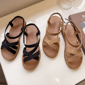 Comodi sandali estivi a 2 colori da donna S9116 fascia con cinturino intrecciato - Product Image 1