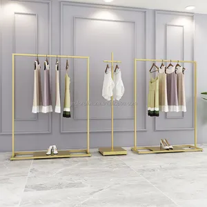 Customize Size Hot Sale Rose Gold Color Frame Garment Clothes Display Rack For Clothing Retail Store