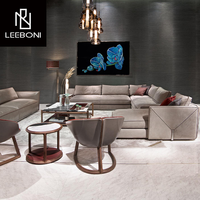 Muebles de sala de estar de diseño de lujo Sofá de lujo Telas de sofá Conjunto de sofá de terciopelo Muebles Sofás de sala de estar de cuero genuino