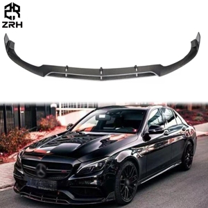 Lame de pare-chocs avant en fibre de carbone de haute qualité style B pour <span class=keywords><strong>Mercedes</strong></span> Benz Classe <span class=keywords><strong>C</strong></span> W205 C63 <span class=keywords><strong>AMG</strong></span> 2015-2018 – Amélioration du kit carrosserie - Product Image 1