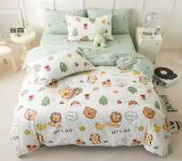 Tissu imprimé de dessins animés en stock 100% tissu uni satiné en coton pour enfants en gros bon marché