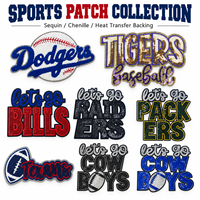 Patchs brodés personnalisés en sequins et chenille, grands logos sportifs universitaires, appliqués thermocollants pour vestes et sweats à capuche