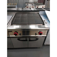 Grill à gaz professionnel avec grilles côtelées et armoire à double porte pour équipement de restaurant, équipement à kebab et cuisine de restauration rapide