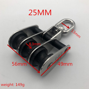 Завод, нержавеющая сталь AISI304/316, тройной блок шкива, 3 колеса, плоский ремень типа для судостроения - Product Image 5