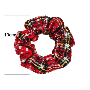 2021 nueva Navidad rojo verde copo de nieve tela pelo <span class=keywords><strong>Scrunchies</strong></span> para mujeres suave accesorios para el cabello regalo - Product Image 5
