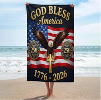 Serviettes de plage personnalisées en gros pour le 250e anniversaire des États-Unis, thème patriotique, anti-sable, en microfibre