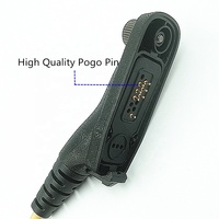 Headset Walkie Talkie Profesional Peredam Kebisingan Warna Beige Tan dengan Mikrofon PTT untuk Motorola