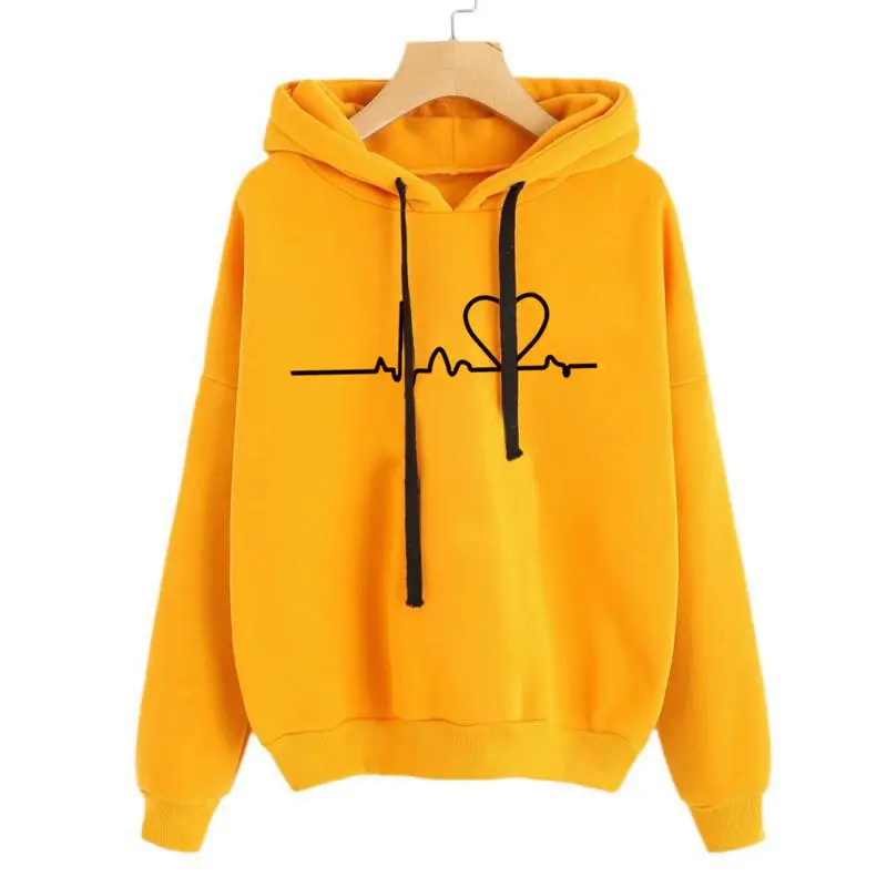 Bán Buôn Phụ Nữ Áo Và Hoody Ladies Trùm Đầu Tình Yêu In Casual Chui Đầu Cô Gái Dài Tay Mùa Xuân Mùa Thu Mùa Đông