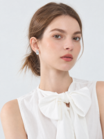 KAVNAR Boucles d'oreilles fleur zircon sphère laiton plaqué or blanc élégantes