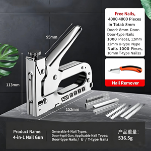 Pistola de clavos manual 4 en 1 de alta resistencia para carpintería, muebles, marcos de fotos, publicidad y tela - Product Image 4