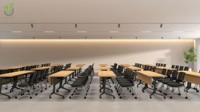 Vente en gros d'usine de mobilier de bureau design moderne IULTRA Bureau pliant du personnel MFC avec roulettes pour table d'étude de réunion et de formation