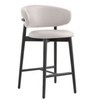Tabouret de bar contemporain en bois massif et tissu, style italien moderne, avec dossier, pour hôtel, restaurant, cuisine, salle de sport, usage commercial