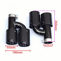 Embouts d'échappement en fibre de carbone double type H M Performance, paire d'embouts en acier inoxydable noir universels, pour modifier les tuyaux d'échappement des M2 M3