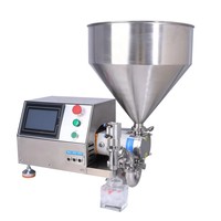 Machine de remplissage semi-automatique à pompe rotative servo à lobes et pistons pour huiles, crèmes et pâtes épaisses, et liquides visqueux