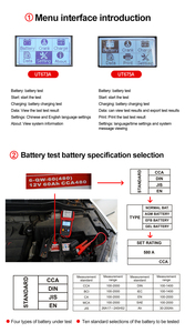 Analizador de Baterías y Cargadores de Coche UNI-T UT675A 12V 24V, Capacidad de Carga para Sistema de Arranque 40-2000CCA - Product Image 2