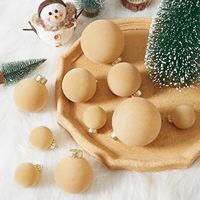 Lot de Boules de Noël en Velours Floqué, Ornements de Luxe Incassables en Plastique pour Décoration de Sapin de Noël et de Maison