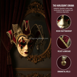 Masque <span class=keywords><strong>de</strong></span> bouffon vénitien en plastique <span class=keywords><strong>de</strong></span> haute qualité pour bal masqué, costume <span class=keywords><strong>de</strong></span> fête <span class=keywords><strong>de</strong></span> <span class=keywords><strong>Venise</strong></span>, Halloween, décoration DIY - Product Image 2