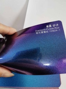 Auto Dekoration film Diamant Glänzend Lila Blau Chameleon Auto Vinyl Wraps - Product Image 4