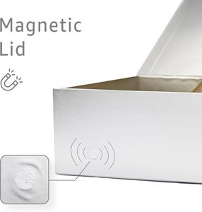 Caja de Regalo Plateada con Cierre Magnético, Cinta, Tarjeta y Relleno de <span class=keywords><strong>Papel</strong></span> Triturado <span class=keywords><strong>para</strong></span> Regalos, Graduaciones, Navidad - Product Image 3