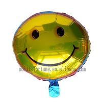 Ballons gonflables en aluminium doré ronds de 18 pouces avec des images de dessins animés imprimées, décorations de fête de Noël individuelles