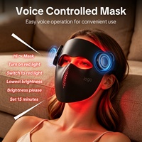Masque facial LED en silicone, 236 LED, 1064 nm, contrôle vocal IA, masque de luminothérapie LED, appareil de soin de la peau, beauté à domicile, routine quotidienne