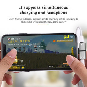 Nuevo <span class=keywords><strong>convertidor</strong></span> de adaptador de conector de <span class=keywords><strong>audio</strong></span> Mini 2 en 1 de 8 pines Características de carga y auriculares para teléfono móvil iPhone 11Pro - Product Image 2