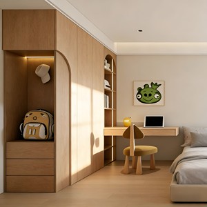 Tocador de maquillaje moderno de madera MDF multifuncional con cajones para dormitorio, de madera para el hogar. - Product Image 2
