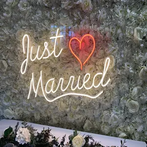 Custom Wedding Neon Sign Just Married Led Light Up Sign Wedding Party Wall Decoration Design Idea For Event Planner