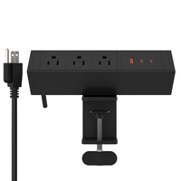 Multiprise 15A 110V Type-C 67W avec 3 prises AC et 2 ports USB, prise USB escamotable dans la table, prise avec prise