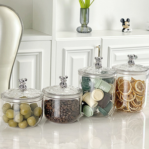 Tarro sellado transparente con asa de oso Tapa hermética Productos secos Nueces Grano <span class=keywords><strong>Cereal</strong></span> Condimento Hoja Contenedor Caja de almacenamiento Gran capacidad - Product Image 6