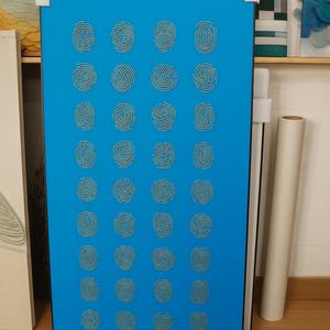 Peinture murale abstraite personnalisée pour hôtel, design minimaliste, texture 3D faite à la main, formes d'empreintes digitales, toile acrylique, vente en gros - Product Image 2