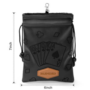 High Quality Pu Leather <b>Golf</b> Ball Pouch Embroidery Poker Valuables Pouch Durable Black <b>Golf</b> <b>Golf</b> Pouch <b>Bag</b> with Drawstrings - Product Image 4