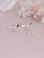 FY-ED175 Boucles d'oreilles papillon en argent sterling 925 Tassel Design de niche haut de gamme Accessoires d'oreille d'influenceur coréen pour femmes.