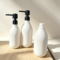 Bouteilles Distributrices de Savon Moussant en Plastique Mat Transparent, Ambré ou Noir de 300ml et 500ml avec Pompe, Personnalisables avec Logo, Idéales pour Conditionneur de Bain