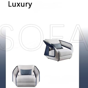 Set di Divani BS di Lusso in Vera Pelle a 1, 2 e 3 Posti, Design per Arredamento Soggiorno di Villa, Divani in Stile Moderno per Hotel - Product Image 3